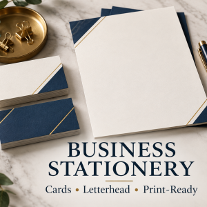 Print-ready business card and letterhead stationery design