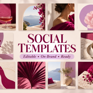 Editable social media post templates for Instagram and Facebook