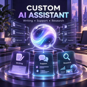 Custom AI assistant for writing, customer support and research