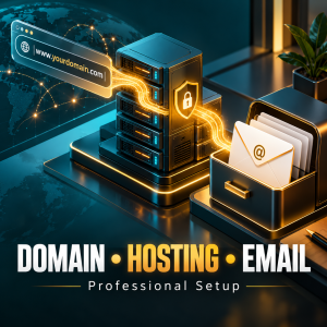 Domain hosting and professional business email setup service