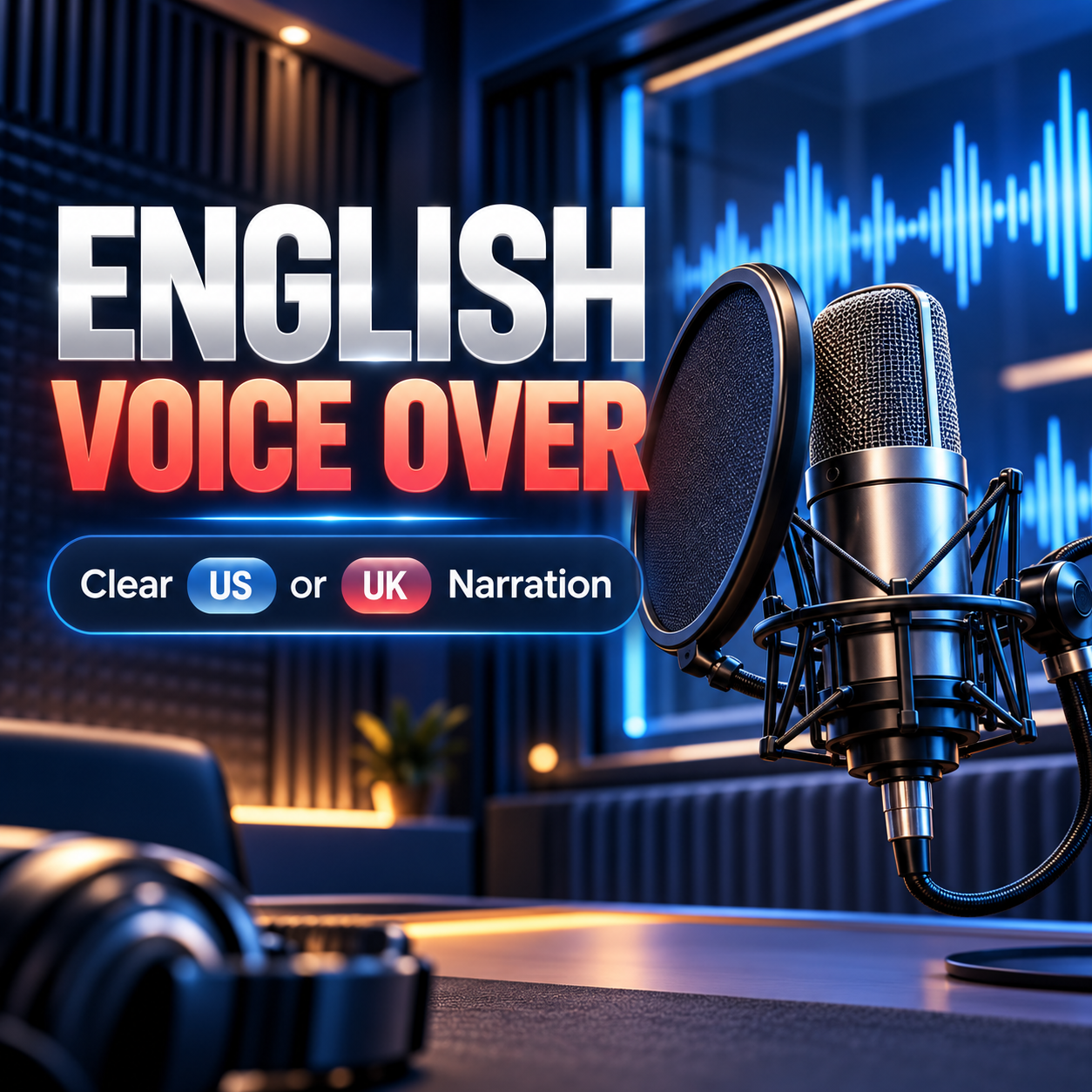 Professional English Voice Over: Clear US or UK Narration for Videos and Ads