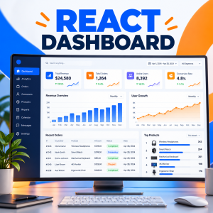 React Admin Dashboard with Charts and Data Tables