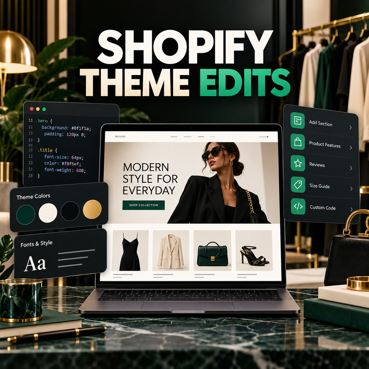 Shopify Custom Liquid, Theme Edits and App Integrations