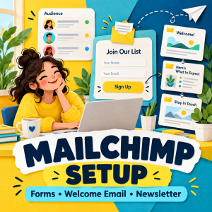 Mailchimp audience, signup form, welcome email and newsletter setup