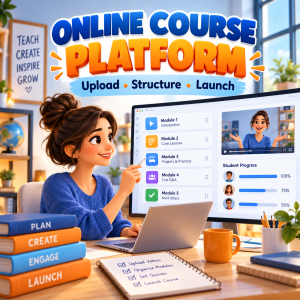 Online course platform structure and content upload service