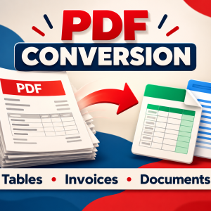 PDF conversion to Excel or Word for tables and invoices