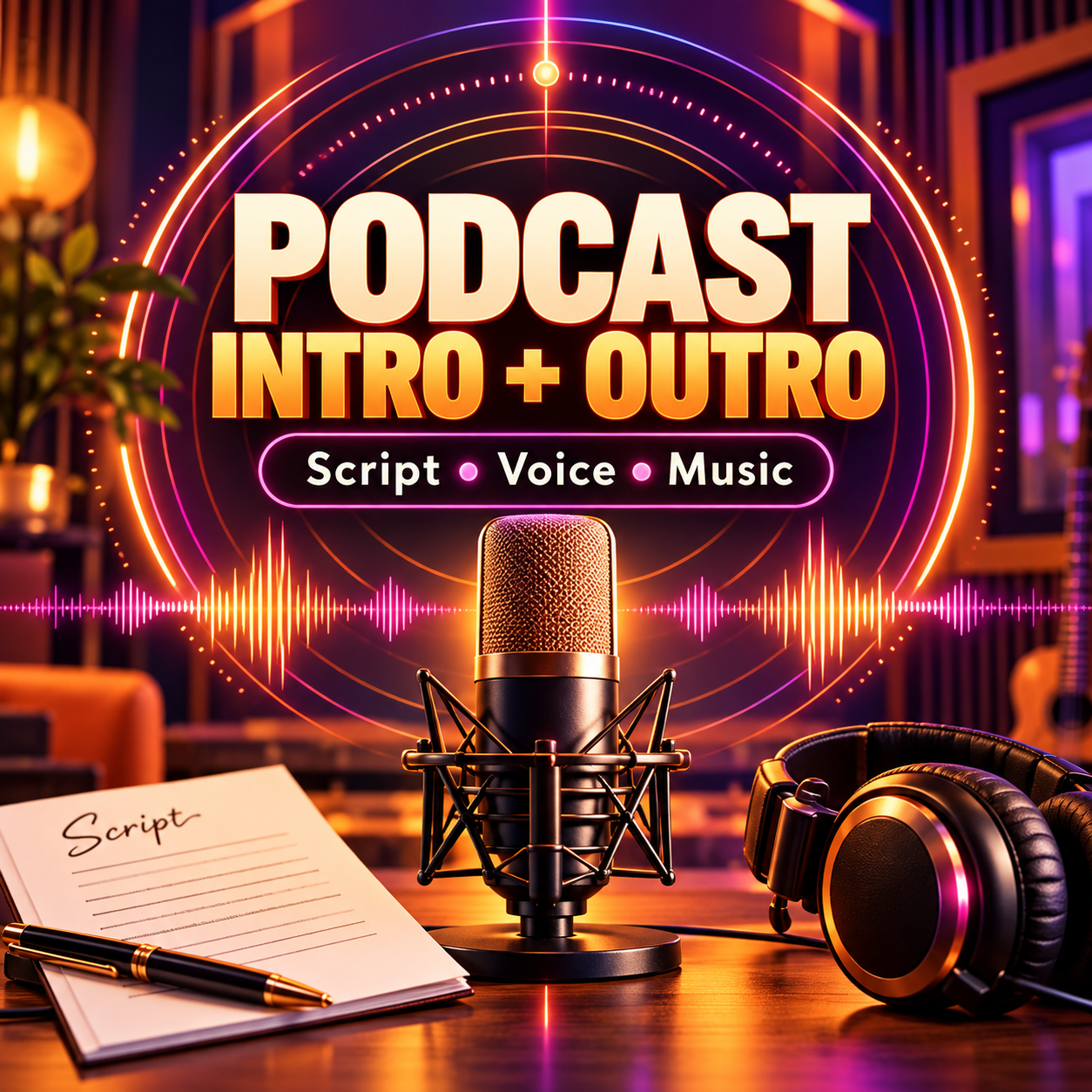 Podcast Intro and Outro Production: Script, Voice and Music Bed