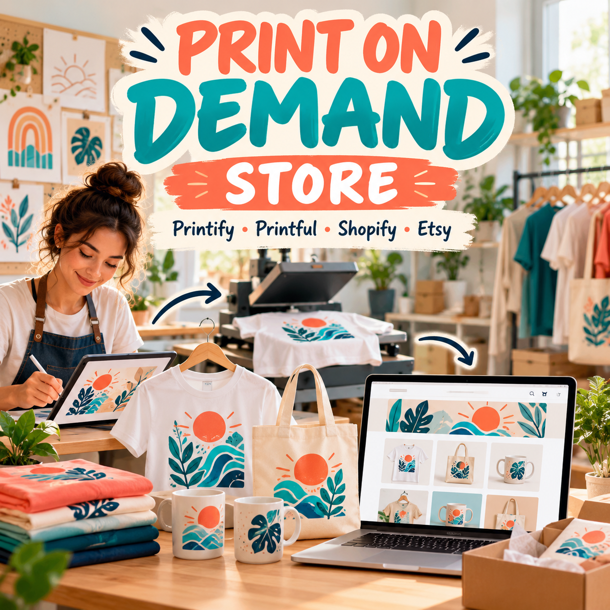 Print on Demand Store Setup: Printify or Printful with Shopify or Etsy
