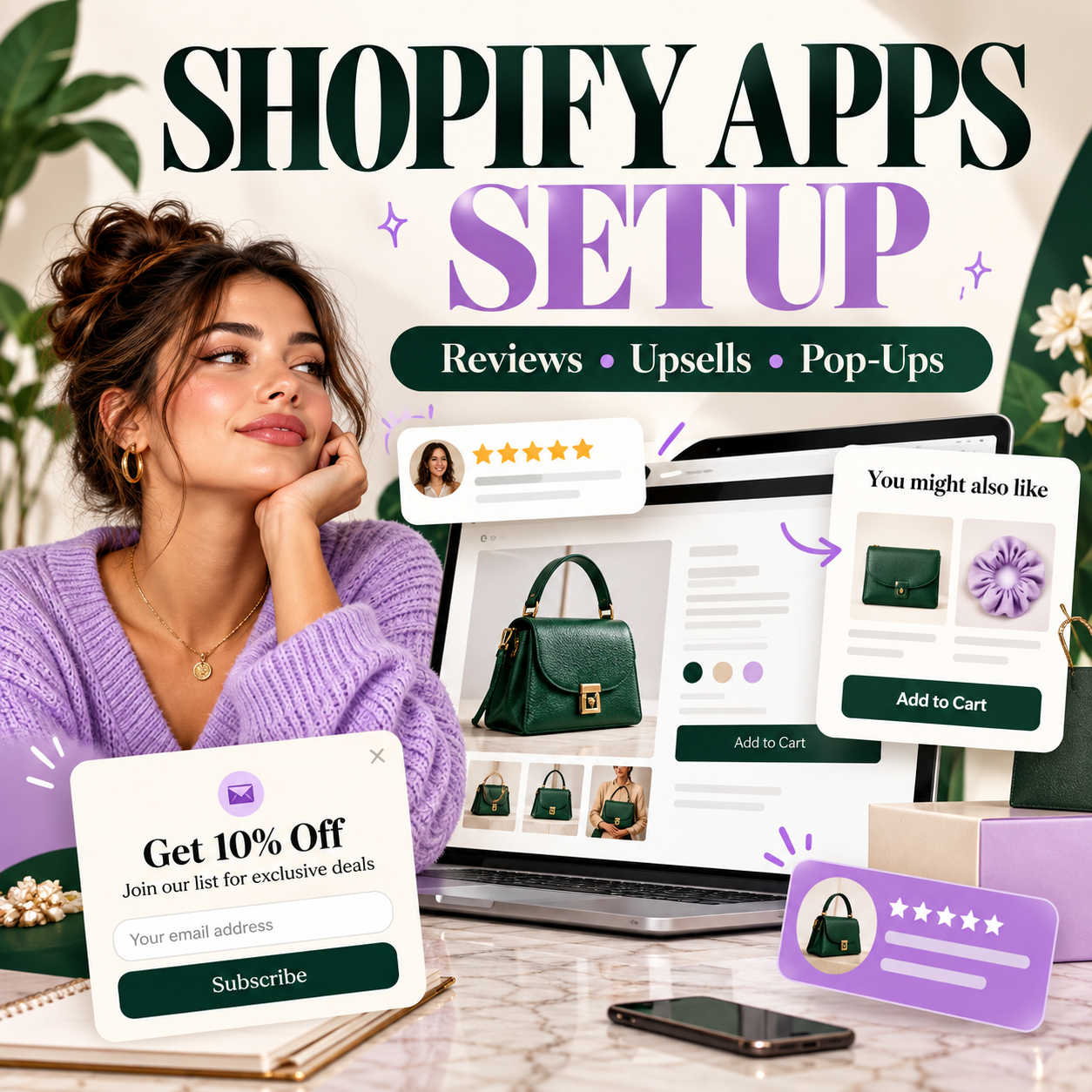Shopify Apps Setup: Reviews, Upsells, Pop-ups and Email Capture Configured