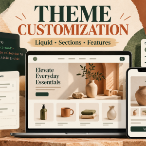 Shopify theme customization with Liquid sections, product pages and custom features