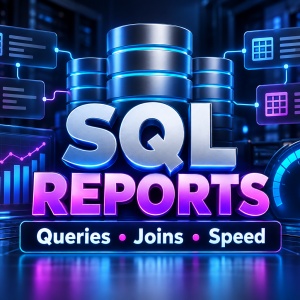 SQL query writing and database reporting with joins and performance optimization