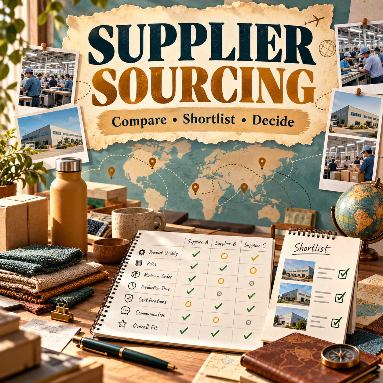 Supplier Sourcing and Comparison Sheet: Alibaba and AliExpress Shortlist with Questions to Ask