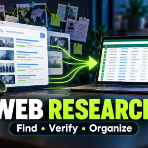 Custom web research and organized public data collection