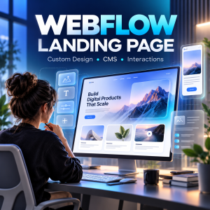 Webflow landing page with custom design, CMS and interactions