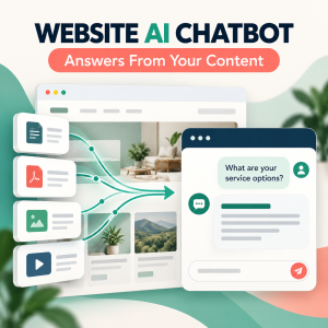 Website AI chatbot that answers questions using business content