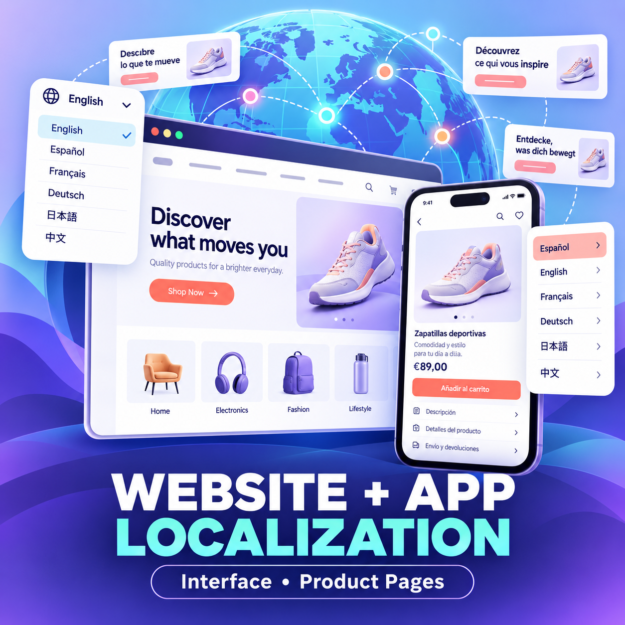 Website and App Localization: Translate Interface Text and Product Pages