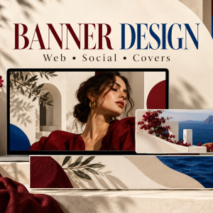 Website banner and social media cover design for Facebook, LinkedIn and YouTube