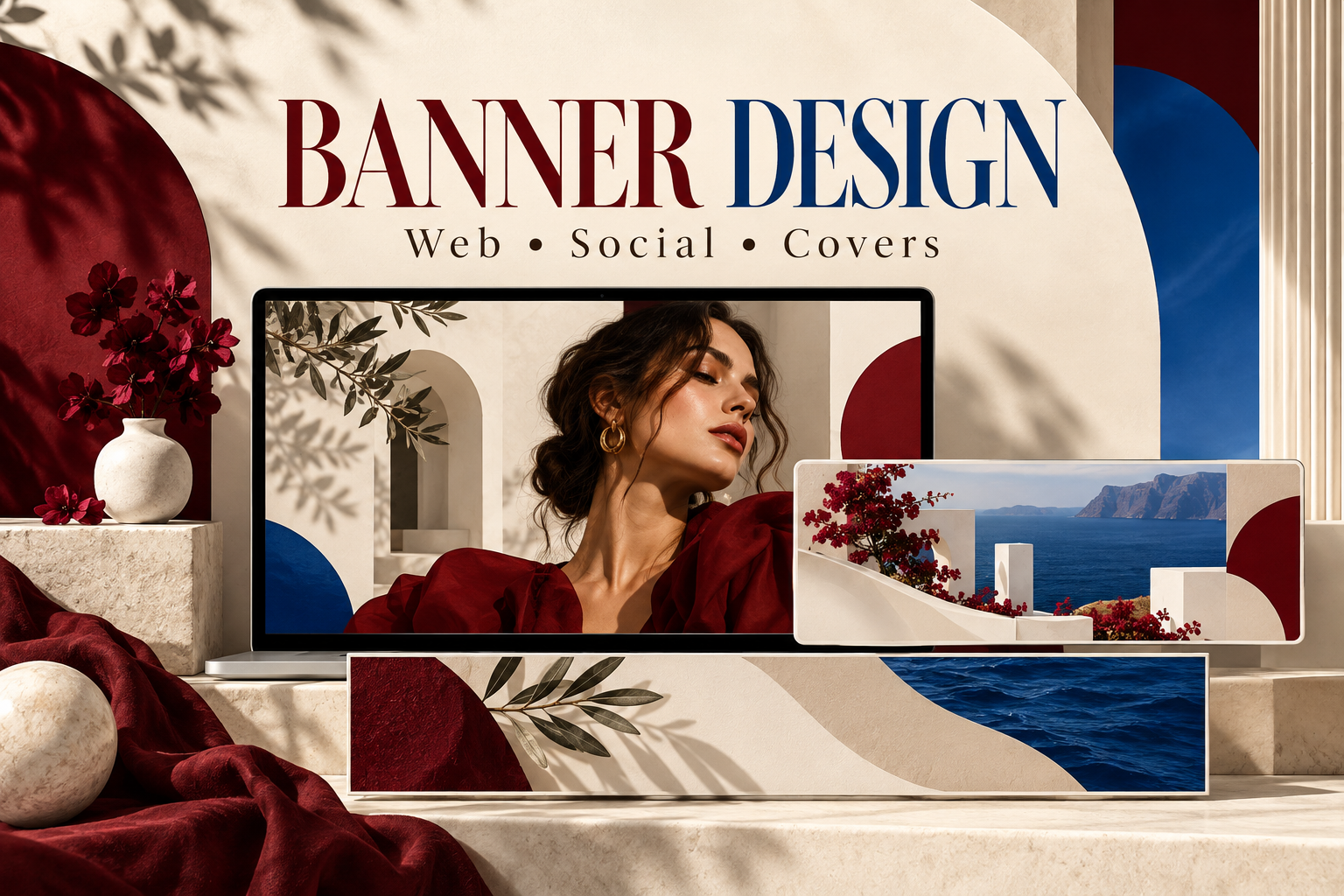 Website Banner and Social Media Cover Design: Facebook, LinkedIn and YouTube