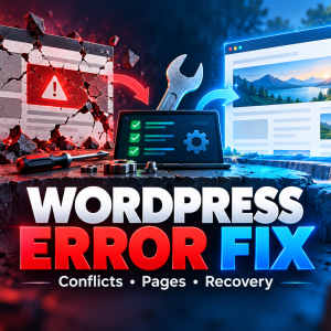 WordPress error plugin conflict and broken page repair
