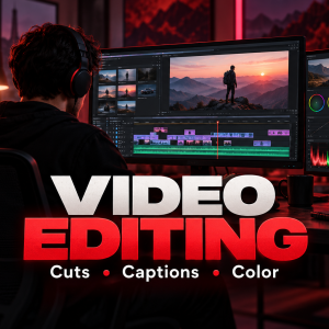 Video editing for creators with cuts captions and color